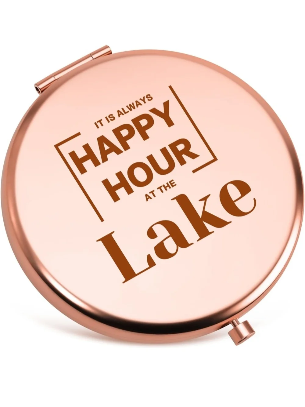 Happy Hour at the Lake Rose Gold Compact Mirror